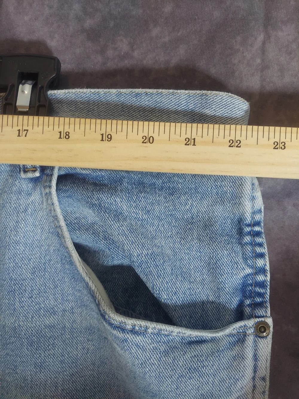 Wrangler Men's Big & Tall Jeans 48x30 Light Wash Worn-In Repaired Distressed